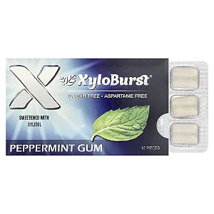 Goma de Xilitol Natural Hortelã-Pimenta 12 Unidades - Xyloburst