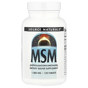 MSM Enxofre Orgânico 1000 mg 120 Comprimidos - Source Naturals