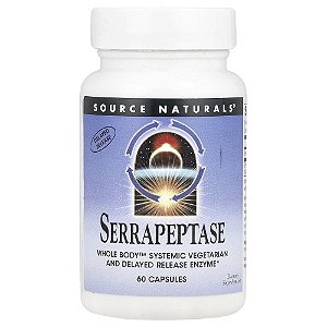 Serrapeptase Enzima Proteolítica 60000 SPU 60 Cápsulas - Source Naturals