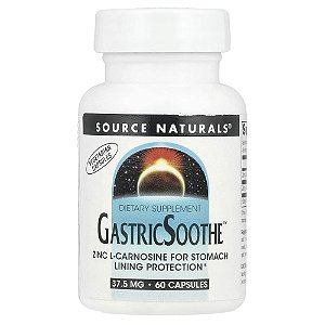 GastricSoothe Zinco L-Carnosina 37.5 mg 60 Cápsulas - Source Naturals