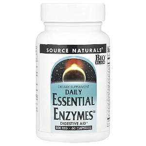 Enzimas Digestivas Essential Enzymes 500 mg 60 Cápsulas - Source Naturals
