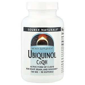 Ubiquinol CoQH Coenzima Q10 Ativa 100 mg 90 Softgels - Source Naturals