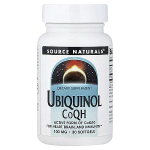 Ubiquinol CoQH Coenzima Q10 Ativa 100 mg 30 Softgels - Source Naturals