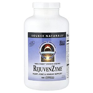 RejuvenZyme Enzimas Sistêmicas 500 Cápsulas - Source Naturals