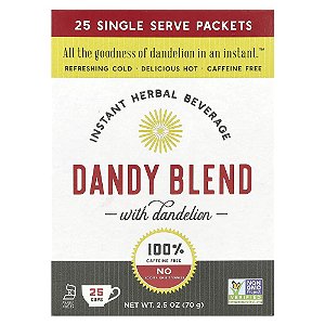 Bebida Instantânea de Ervas com Dente-de-Leão Sem Cafeína 25 Sachês Individuais - Dandy Blend