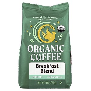 Café Orgânico Breakfast Blend Moído Torra Média 255 g - Equal Exchange