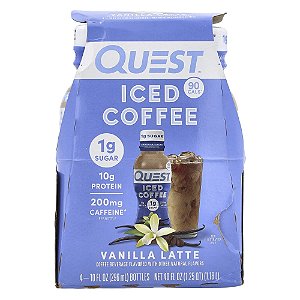 Café Gelado Latte de Baunilha 4 Frascos 296 ml Cada - Quest Nutrition