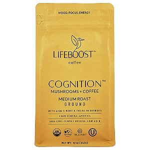Cognition Cogumelos + Café Moído Torra Média 340 g - Lifeboost
