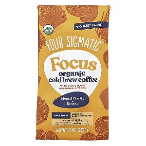 Focus Café Orgânico Frio com Juba-de-Leão Cogumelo e Yacon Moagem Grossa Torra Escura 283 g - Four Sigmatic