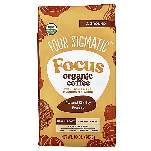 Focus Café Orgânico com Cogumelo Juba-de-Leão e Yacon Moído Torra Média 283 g - Four Sigmatic
