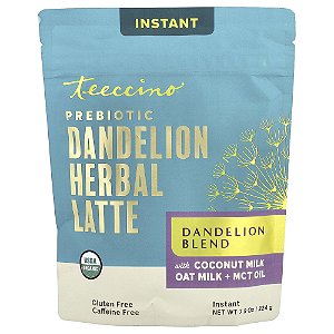 Latte de Ervas Instantâneas com Dente-de-Leão Mistura de Dente-de-Leão Sem Cafeína 224 g - Teeccino