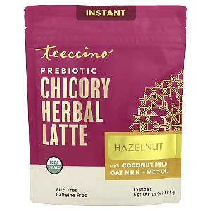 Latte de Ervas Instantâneas com Prebiótico e Chicória Avelã Sem Cafeína 224 g - Teeccino