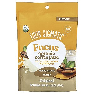 Focus Latte de Café Instantâneo Orgânico com Cogumelo Juba-de-Leão Original 120 g - Four Sigmatic