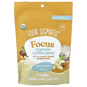 Focus Latte de Café Instantâneo Orgânico com Cogumelo Juba-de-leão Baunilha 120 g - Four Sigmatic