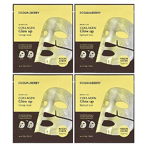Máscara Facial de Hidrogel Colágeno Iluminador 4 Unidades - EQQUALBERRY