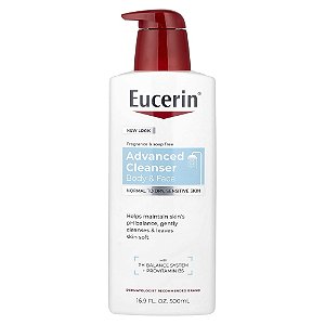 Loção de Limpeza Facial e Corporal Advanced Cleansing Sem Perfume 500 ml - Eucerin