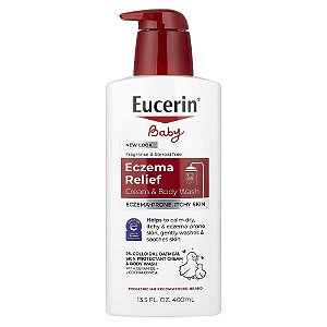 Sabonete Líquido e Shampoo Infantil Eczema Relief Baby Body Wash 400 ml - Eucerin