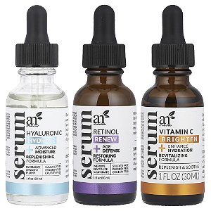 Kit Trio de Séruns Faciais 3 Unidades 29.5 ml Cada - Artnaturals