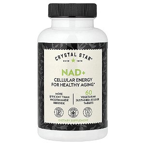 Suplemento de NAD+ Liberação Sustentada 60 Comprimidos Vegetarianos - Crystal Star