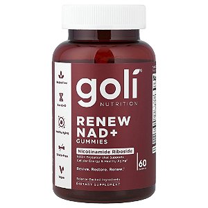 Suplemento Renew Gomas de NAD+ para Longevidade 60 Gomas - Goli Nutrition