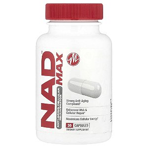 Suplemento NAD MAX Rejuvenescedor Celular Antienvelhecimento 30 Cápsulas - Metabolic Nutrition