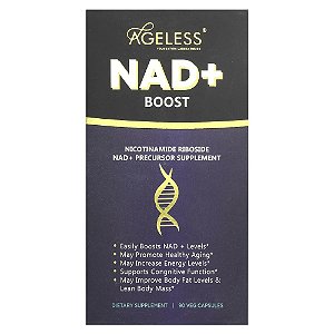 Suplemento Reforço de NAD+ para Longevidade 90 Cápsulas Vegetais - Ageless Foundation Laboratories