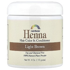 Henna Tintura e Condicionador Capilar Castanho Claro 113 g - Rainbow Research