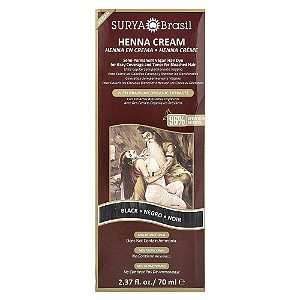 Creme de Henna Tintura Capilar Vegana Preto 70 ml - Surya Brasil