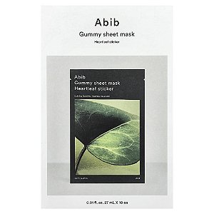 Máscara Facial Gummy Sheet Mask Heartleaf Kit com 10 Unidades - Abib
