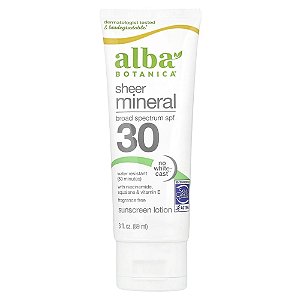 Protetor Solar Mineral Sensível Sem Fragrância FPS 30 113 g - Alba Botanica