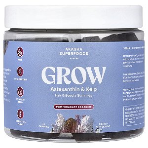 Gomas para Cabelo e Beleza Grow Beauty Pomegranate Paradise 60 Gomas - Akasha Superfoods