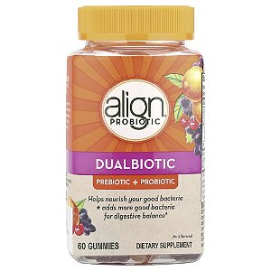 Gomas Prebióticos e Probióticos Dualbiotic Sabor Frutas 60 Gomas - Align Probiotics