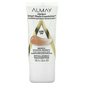 Base Facial Anti-Idade Ageless Smart Shade Cor 600 Tan 30 ml - Almay