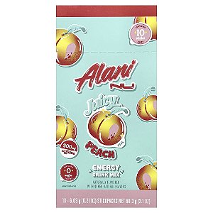 Mistura para Bebida Energética Sabor Juicy Peach Caixa com 10 Sachês de 6.03 g - Alani Nu