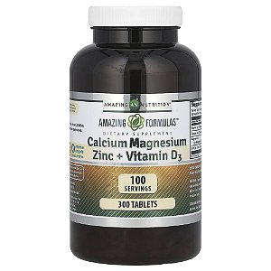 Suplemento de Cálcio Magnésio Zinco e Vitamina D3 Amazing Formulas 300 Comprimidos - Amazing Nutrition