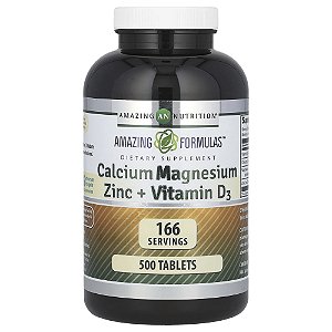 Suplemento de Cálcio Magnésio e Zinco com Vitamina D3 Amazing Formulas 500 Comprimidos - Amazing Nutrition