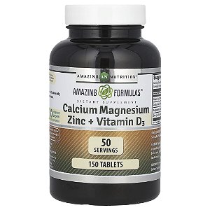 Suplemento de Cálcio Magnésio e Zinco com Vitamina D3 Amazing Formulas 150 Comprimidos - Amazing Nutrition