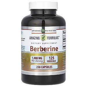 Suplemento de Berberina 500 mg 250 Cápsulas - Amazing Nutrition
