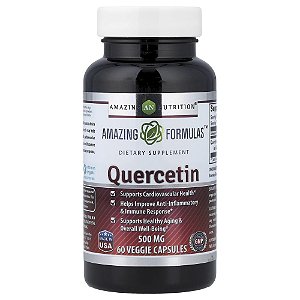 Suplemento de Quercetina 500 mg 60 Cápsulas Vegetais - Amazing Nutrition
