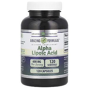 Suplemento de Ácido Alfa-Lipóico 600 mg 120 Cápsulas - Amazing Nutrition