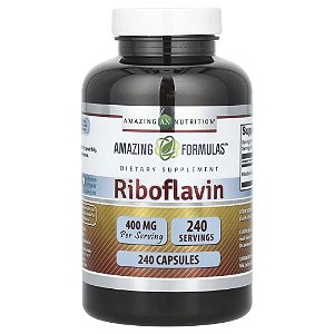 Suplemento de Riboflavina Vitamina B2 400 mg 240 Cápsulas - Amazing Nutrition
