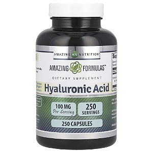 Suplemento de Ácido Hialurônico 100 mg 250 Cápsulas - Amazing Nutrition