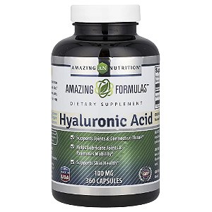 Suplemento de Ácido Hialurônico 100 mg 360 Cápsulas - Amazing Nutrition