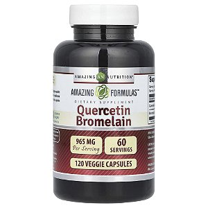 Suplemento de Quercetina e Bromelaína Quercetin Bromelain 120 Cápsulas Vegetais - Amazing Nutrition