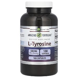 Suplemento de L-Tirosina Amazing Formulas 500 mg 180 Cápsulas - Amazing Nutrition