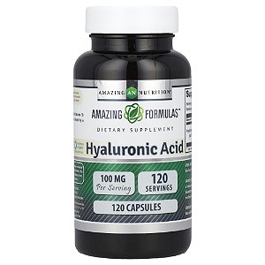 Suplemento de Ácido Hialurônico 100 mg 120 Cápsulas - Amazing Nutrition