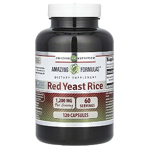 Suplemento de Levedura de Arroz Vermelho Red Yeast Rice 600 mg 120 Cápsulas - Amazing Nutrition