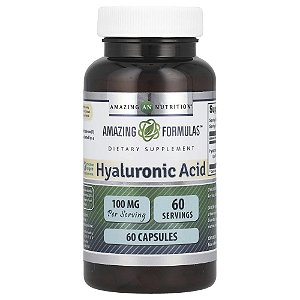 Suplemento de Ácido Hialurônico 100 mg 60 Cápsulas - Amazing Nutrition