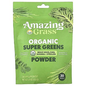 Suplemento de Verdes Orgânicos Super Greens em Pó Original 150 g - Amazing Grass