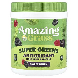 Suplemento de Verdes Orgânicos Super Greens Antioxidant Sabor Sweet Berry 210 g - Amazing Grass